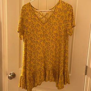Yellow floral top cross neck by perfect peach purchased from Jane